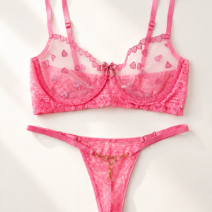 Conjunto Amora em Tule com Detalhe de Coração