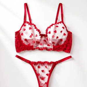 Conjunto Chiara sem Bojo em Tule Bordado