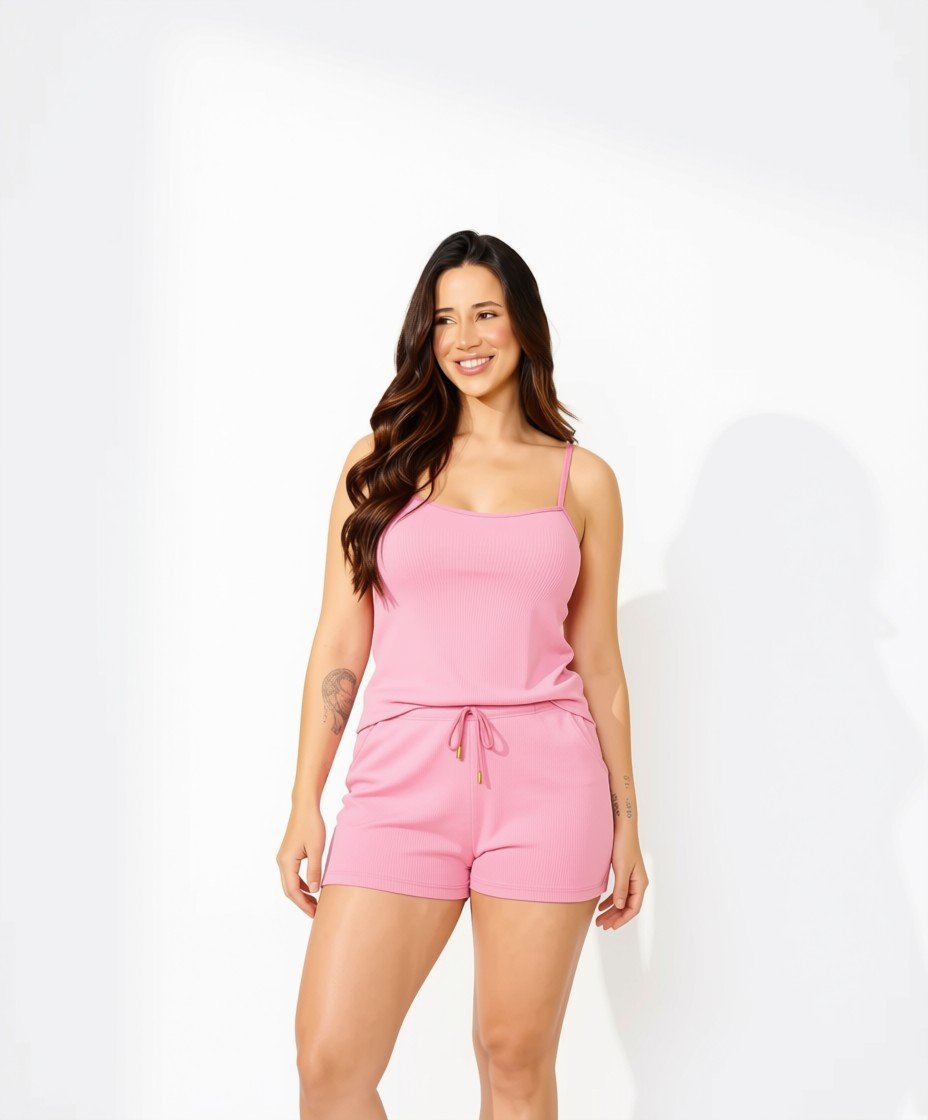 Babydoll Cecília em Malha Canelada